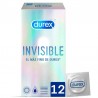 DUREX - INVISIBLE EXTRA LUBRICADO 12 UNIDADES