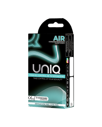 Air Female Condom Uniq Condón Femenino con Búrbuja de Aire x 3 Unidades