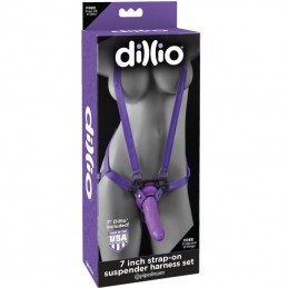 DILLIO - ARNES STRAP ON CON TIRANTES Y DILDO 17.8 CM