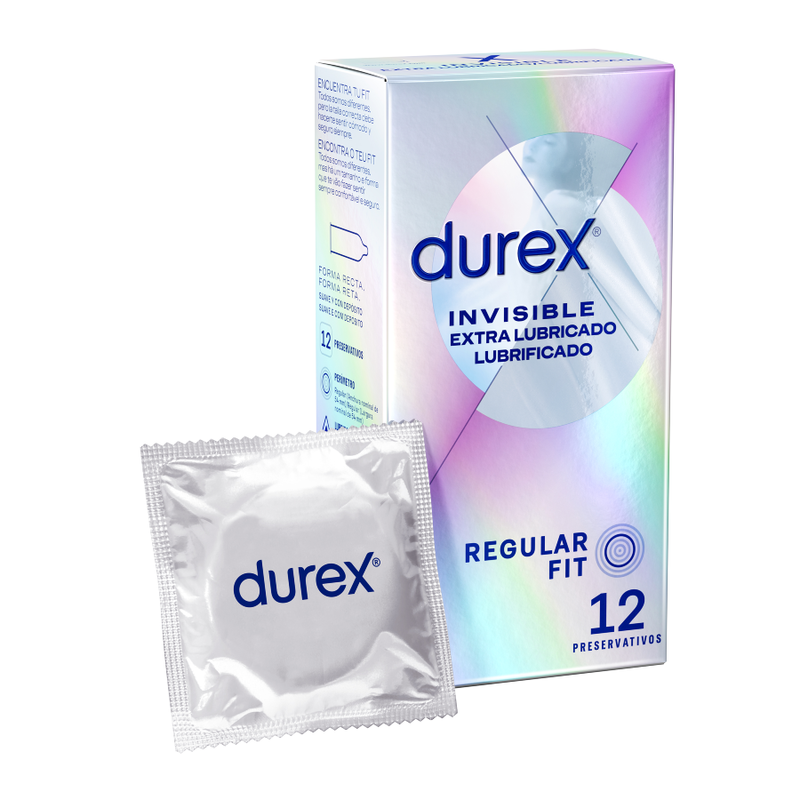 DUREX - INVISIBLE EXTRA LUBRICADO 12 UNIDADES