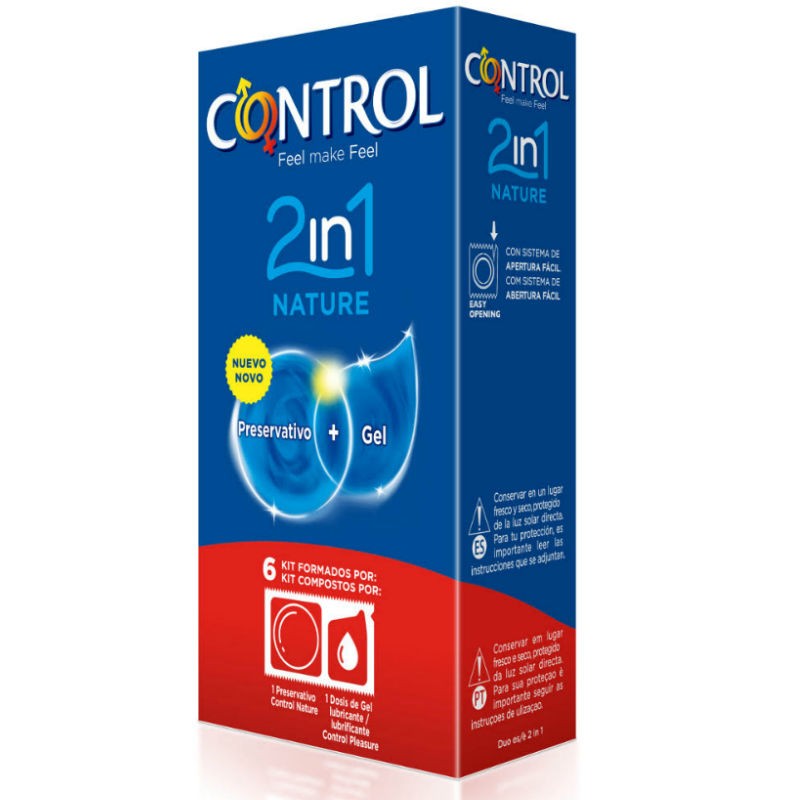 CONTROL - DUO NATURA 2-1 PRESERVATIVO + GEL 6 UDS