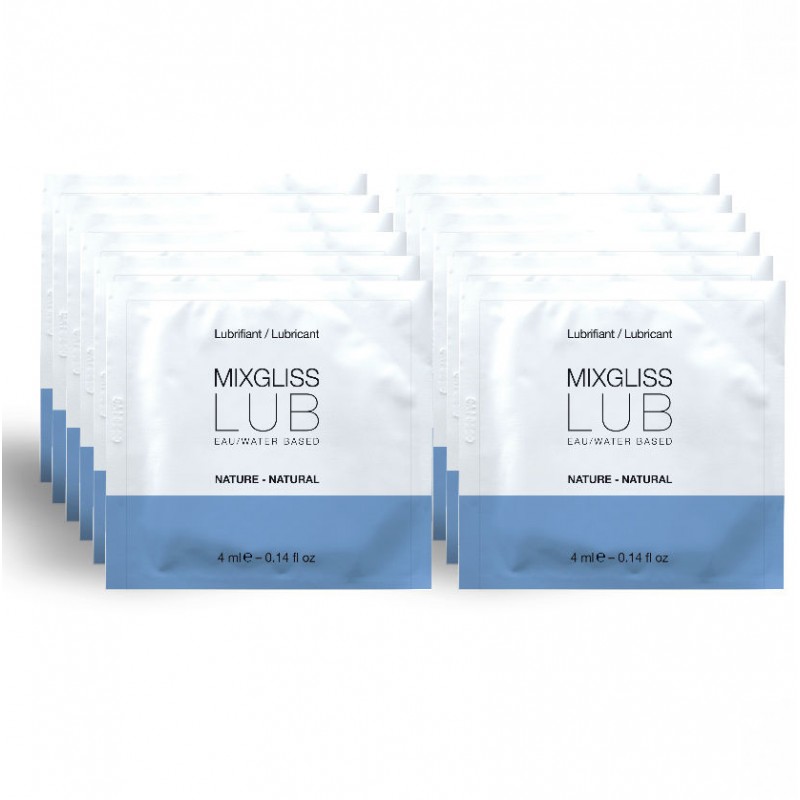 MIXGLISS - LUBRICANTE BASE DE AGUA NATURAL 12 MONODOSIS 4 ML