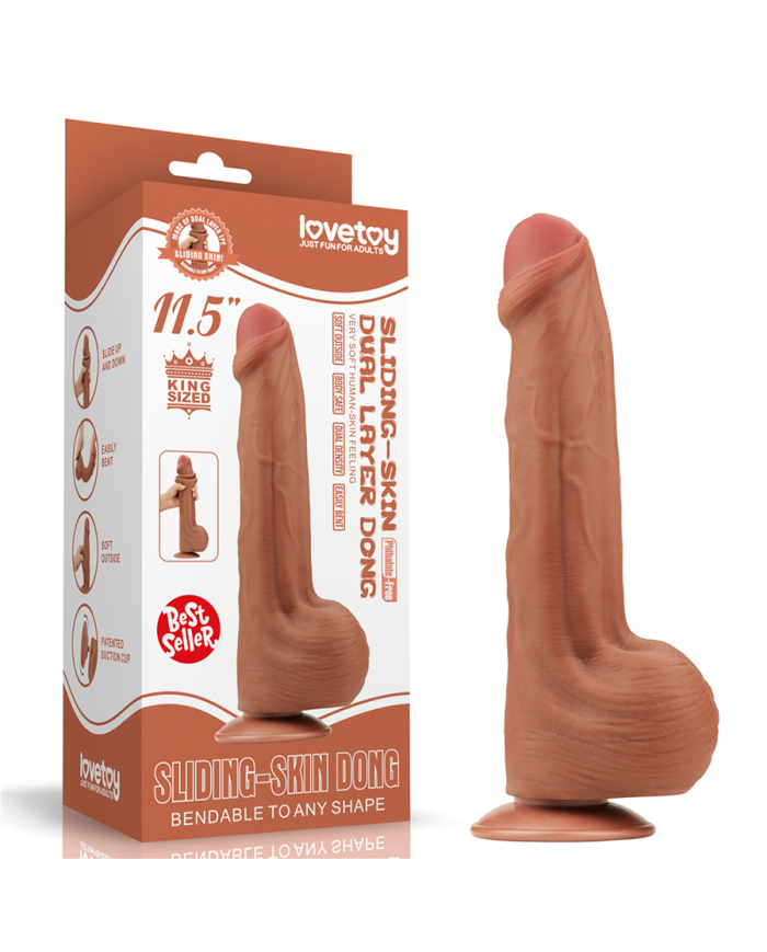 11.5'' King Sized Sliding Skin Dual Layer Dong Brown