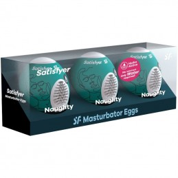 SATISFYER - 3 HUEVOS MASTURBADORES NAUGHTY