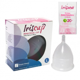 IRISCUP - COPA MESTRUAL ROSA GRANDE + BOLSA ESTERILIZADORA GRATIS