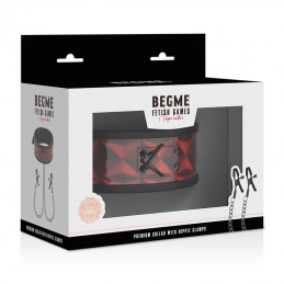 BEGME - RED EDITION COLLAR CON CADENAS Y PINZAS PEZONES CON FORRO DE NEOPRENO
