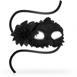 OHMAMA - MASKS ANTIZAZ ESTILO VENECIANO FLOR LATERAL -  NEGRA