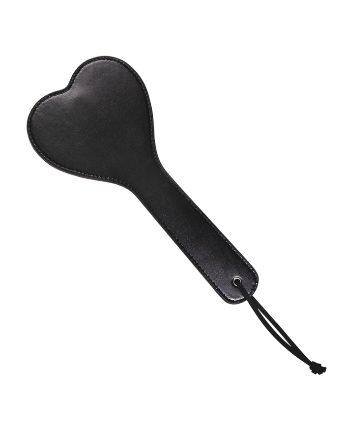 Paleta De Nalgadas Corazón Negro Cuero