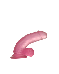 Dildo Small 6" Jelly Studs Crystal Pink