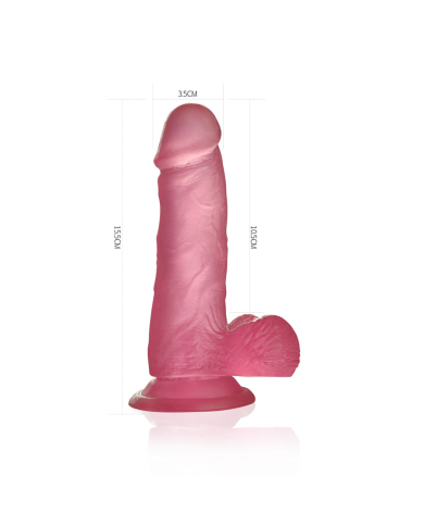 Dildo Small 6" Jelly Studs Crystal Pink