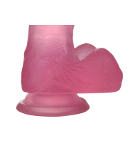 Dildo Small 6" Jelly Studs Crystal Pink