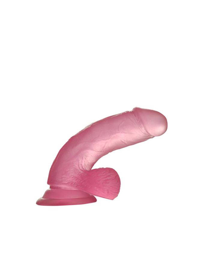 Dildo Small 6" Jelly Studs Crystal Pink