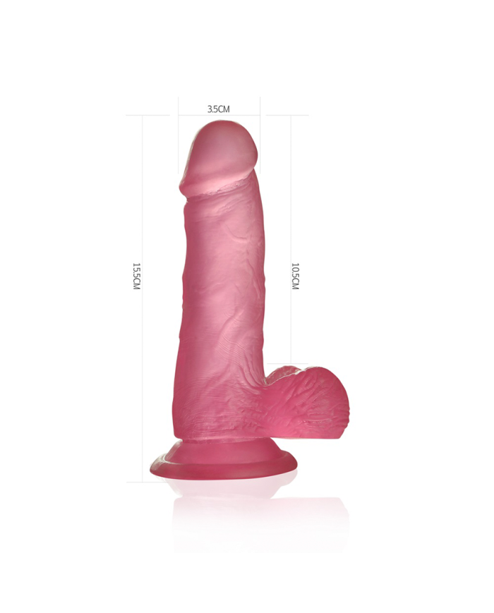 Dildo Small 6" Jelly Studs Crystal Pink