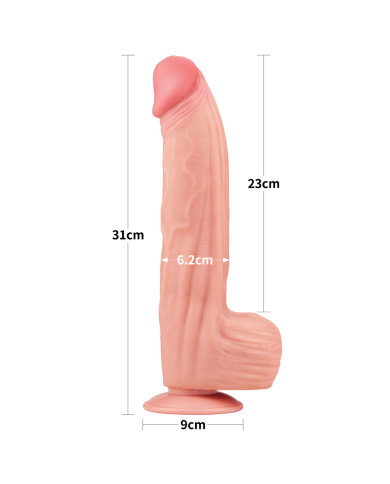 12'' King Sized Sliding Skin Dual Layer Dong
