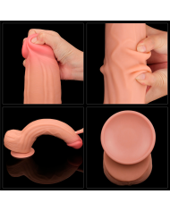 12'' King Sized Sliding Skin Dual Layer Dong