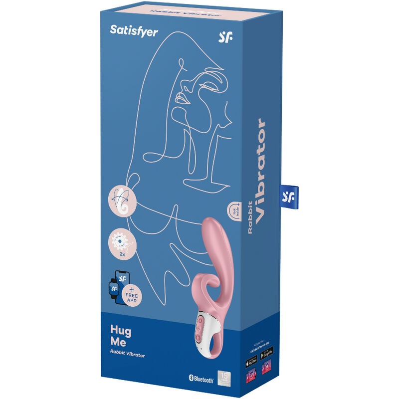 SATISFYER - HUG ME VIBRADOR RABBIT APP ROSA