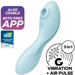 SATISFYER - CURVY TRINITY 5 ESTIMULADOR Y VIBRADOR APP AZUL