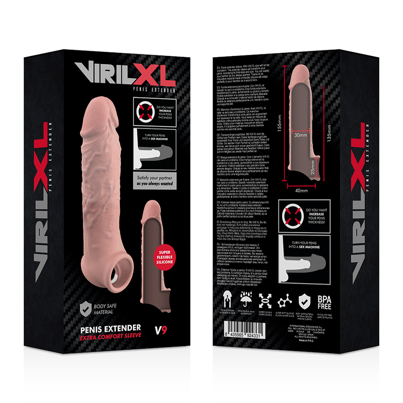 VIRILXL - EXTENSION DE PENE LIQUID SILICONE V9 NATURAL