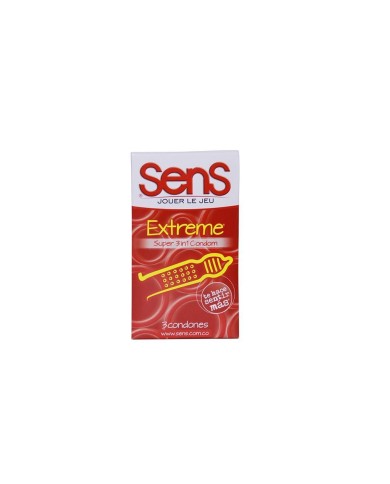 Condón Sens Extreme con Textura Estimulante x 3 Unidades