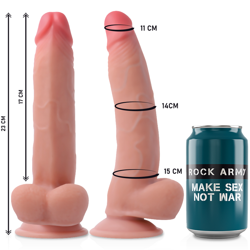 ROCKARMY - ARNÉS + DUAL DENSITY LEOPARD DILDO REALISTA 23 CM -O- 4.77 CM