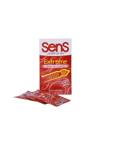 Condón Sens Extreme con Textura Estimulante x 3 Unidades