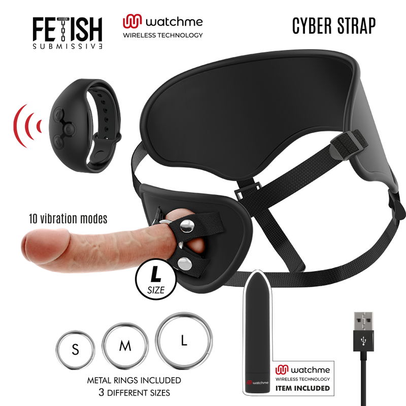 FETISH SUBMISSIVE CYBER STRAP - ARNES CON DILDO Y BALA CONTROL REMOTO TECNOLOGIA WATCHME L