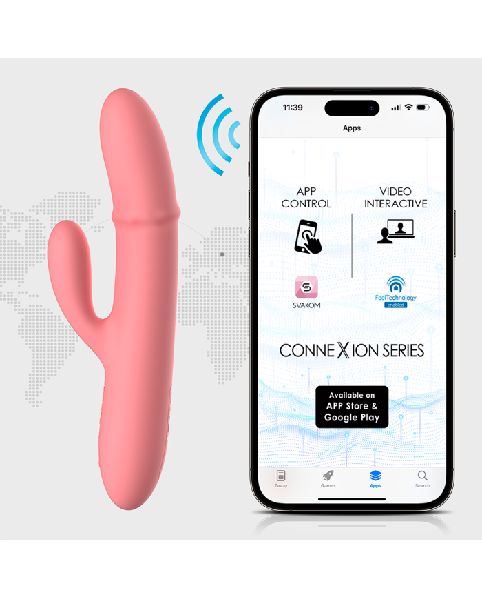 Vibrador Dobe Estimulación Mora NEO Peach Pink Controlado por APP Global By Svakom