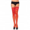 LEG AVENUE - MEDIAS ROJAS AUTOADHESIVAS CON ENCAJE ANCHO ONE SIZE