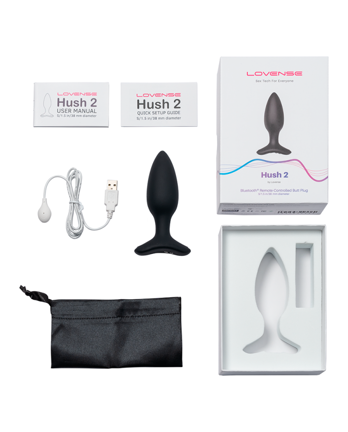 Plug Anal Vibrador Hush 2 (1.5 pulgadas) Controlado por APP Global by Lovense