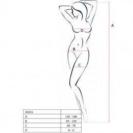 PASSION - WOMAN BS016 BODYSTOCKING NEGRO TALLA UNICA