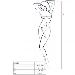 PASSION - WOMAN BS024 BODYSTOCKING BLANCO TALLA UNICA