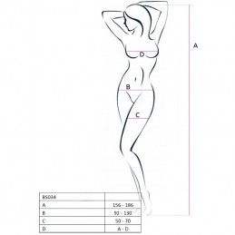 PASSION - WOMAN BS034 BODYSTOCKING BLANCO TALLA UNICA