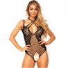 LEG AVENUE - TEDDY ENTRELAZADO CUELLO Y ABERTURA TALLA UNICA