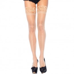 LEG AVENUE - MEDIAS BEIGE LYCRA ANTIDESLIZANTE TALLA GRANDE