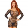 LEG AVENUE - BODYSTOCKING CON ABERTURA Y BRILLANTES T.U