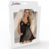 SUBBLIME - BABYDOLL ENCAJE FLORAL NEGRO S/M