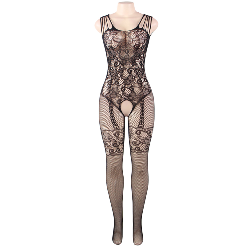 QUEEN LINGERIE - BODYSTOCKING CON ABERTURA FLORES S/L