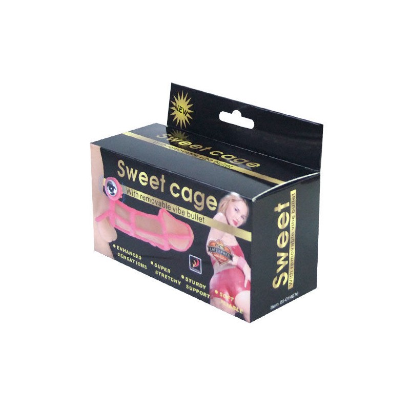 BAILE - SWEET 10 RITMOS FUNDA Y ANILLO SILICONA PARA EL PENE ROSA