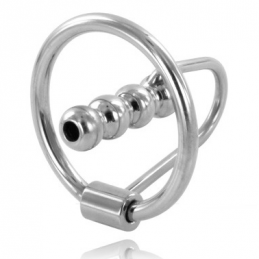 METAL HARD - ANILLO GLANDE CON PLUG URETRAL 30MM