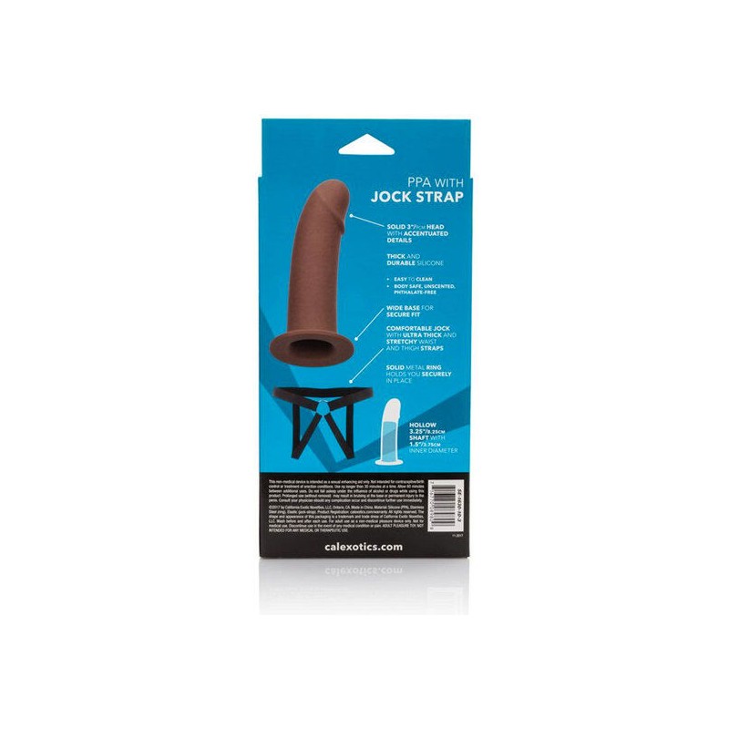CALEXOTICS - ARNÉS CON DILDO HUECO MARRÓN