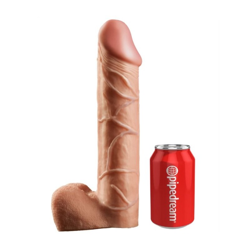 KING COCK - STRAP-ON CON DILDO HUECO 30.5 CM Y TIRANTES COLOR CARNE