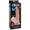 KING COCK - PLUS 3D DILDO SWINGING BALLS 24.5 CM NATURAL