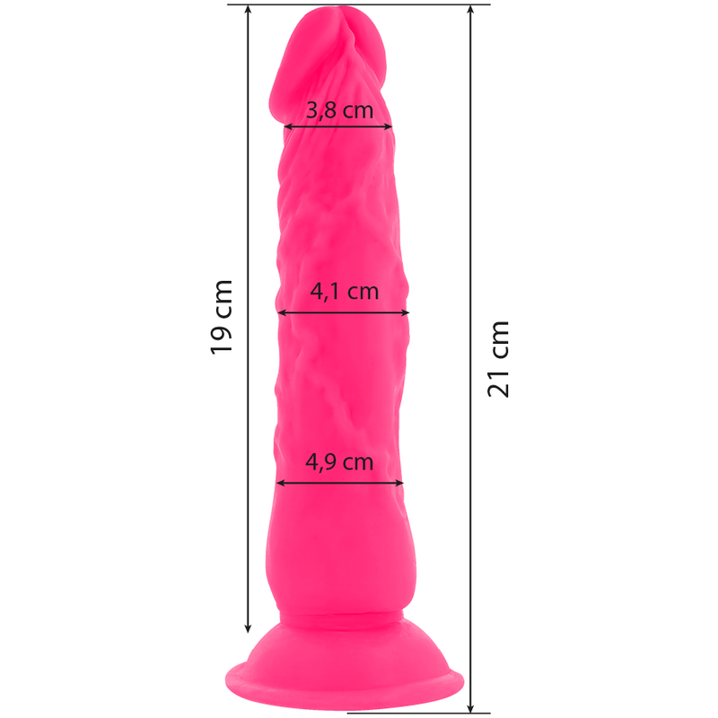 DIVERSIA - DILDO FLEXIBLE CON VIBRACION ROSA 21 CM -O- 4.9 CM