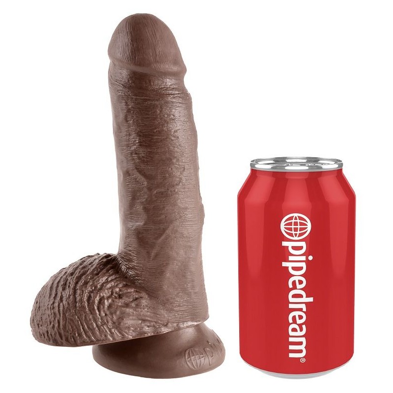 KING COCK - 7 PENE REALISTICO MARRON 17.8 CM