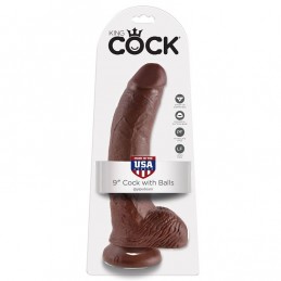 KING COCK - 9 PENE REALISTICO MARRON 22.9 CM