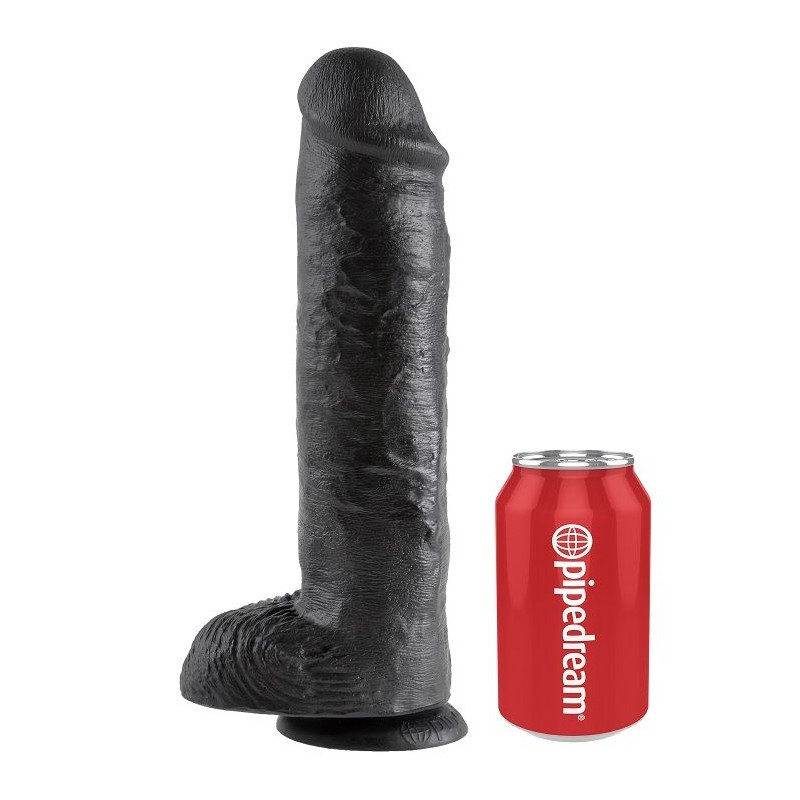 KING COCK - 11 PENE REALISTICO NEGRO 28 CM