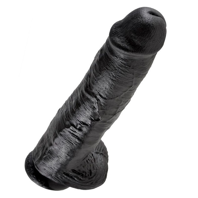 KING COCK - 11 PENE REALISTICO NEGRO 28 CM