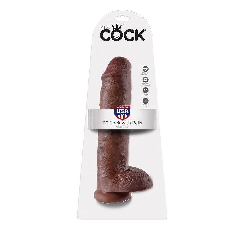 KING COCK - 11 PENE REALISTICO MARRON 28 CM