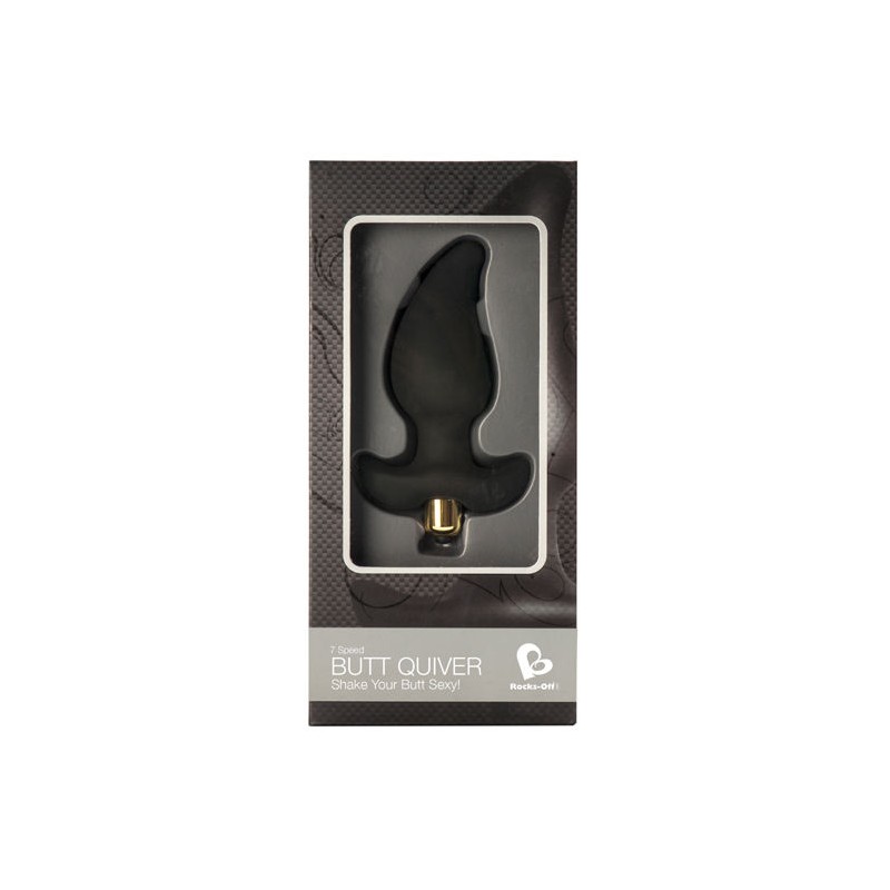 ROCKS-OFF - BUTT QUIVER ESTIMULADOR DEL PUNTO P 7 VELOCIDADES NEGRO