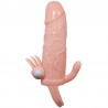 BAILE - BRAVE MAN FUNDA PENE ANAL Y CLITORIS VIBRADOR 16.5 CM NATURAL